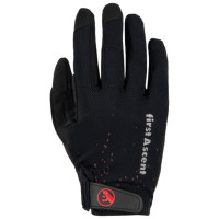 First Ascent Black/Red Long Finger Gloves 