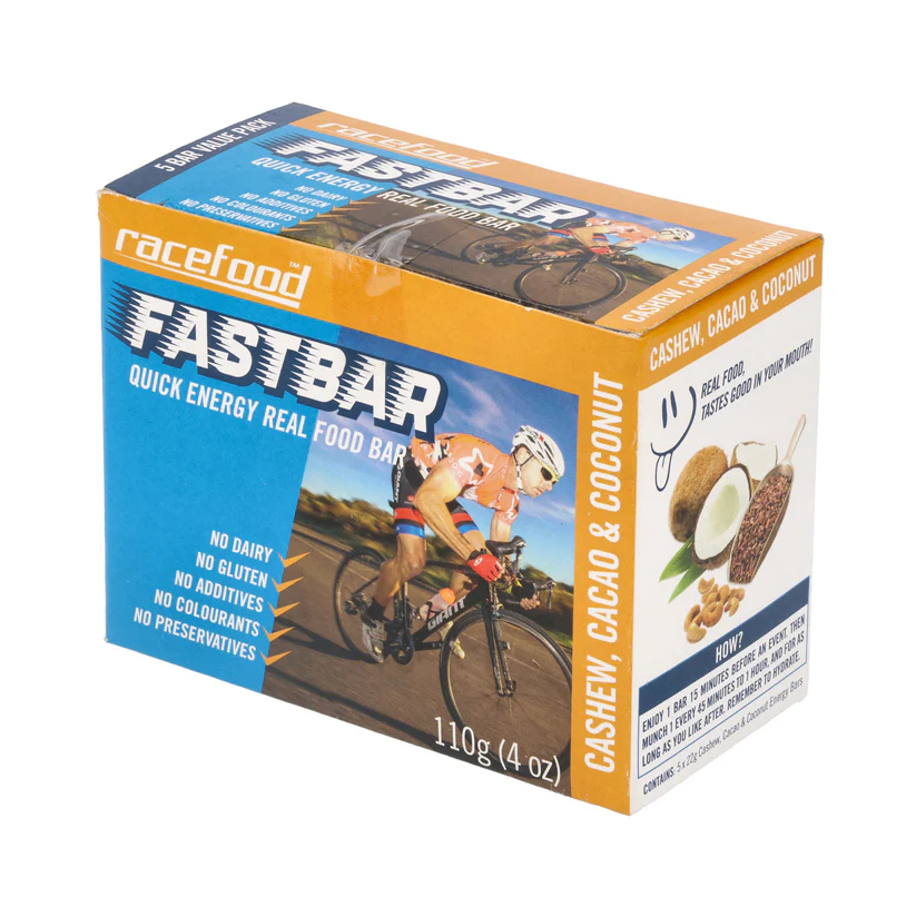 Fastbar Race Food Coconut Cacao & Cashew Bar - 5 Pack